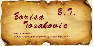 Boriša Tošaković vizit kartica